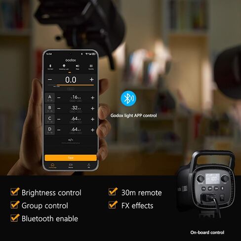 Godox SL60II-D LED Video Light, Continuous Lighting for Studio Photography | 70W 5600K Daylight Dimmable APP Controlled with Bowens Mount 8 FX Fade Flash Strobe Effects in Kuwait