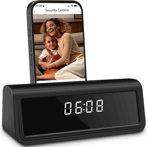 Hidden Spy Camera Clock – 4K WiFi Security Camera with Night Vision, Motion Detection, and 160° Wide Angle for Home & Office Surveillance in Kuwait