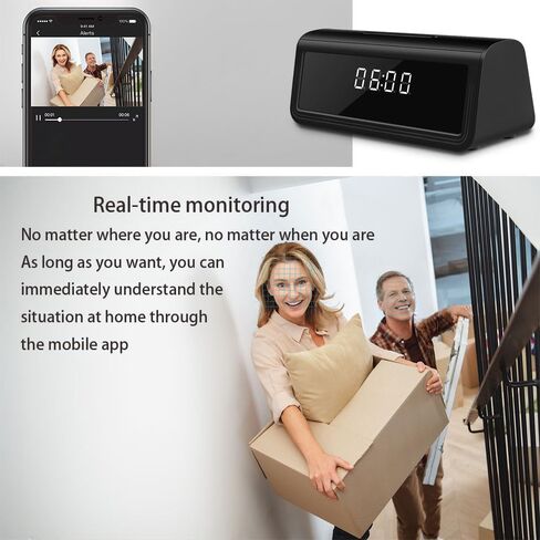 Hidden Spy Camera Clock – 4K WiFi Security Camera with Night Vision, Motion Detection, and 160° Wide Angle for Home & Office Surveillance in Kuwait