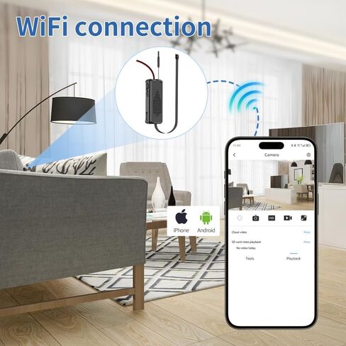 Mini WiFi Security Camera 4K HD, Portable Wireless Indoor Camera with Motion Alerts, Remote Monitoring, Local Storage Support, Compact Camera for Home, Pets, Office and Travel in Kuwait