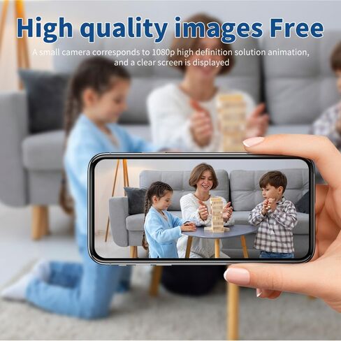 Mini WiFi Security Camera 4K HD, Portable Wireless Indoor Camera with Motion Alerts, Remote Monitoring, Local Storage Support, Compact Camera for Home, Pets, Office and Travel in Kuwait