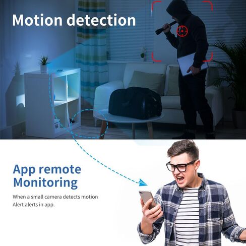 Mini WiFi Security Camera 4K HD, Portable Wireless Indoor Camera with Motion Alerts, Remote Monitoring, Local Storage Support, Compact Camera for Home, Pets, Office and Travel in Kuwait