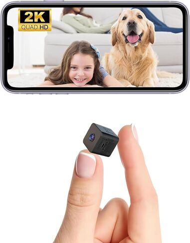 2K Mini Spy Cam Hidden Camera for Home Security Small Nanny Cam with Phone App WiFi Remote Monitor in Kuwait