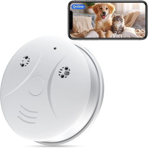 Indoor Security Camera Wireless WiFi Spy Camera 1080P Video Smoke the Detector Hidden Camera for Pets Home Wall Mount, Night Vision, Loop Filming, Motion Detection, Live Viewing, Android iOS Free App in Kuwait