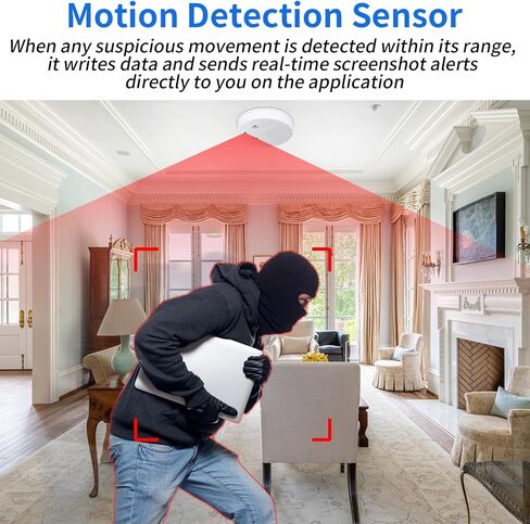 Indoor Security Camera Wireless WiFi Spy Camera 1080P Video Smoke the Detector Hidden Camera for Pets Home Wall Mount, Night Vision, Loop Filming, Motion Detection, Live Viewing, Android iOS Free App in Kuwait