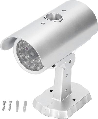 Dummy Security Camera, Flashing LED Deterrent Battery Operated Surveillance Look for Home Shop ABS Black 5.5 x 5.7 x 2.5 in 1 Pack in Kuwait