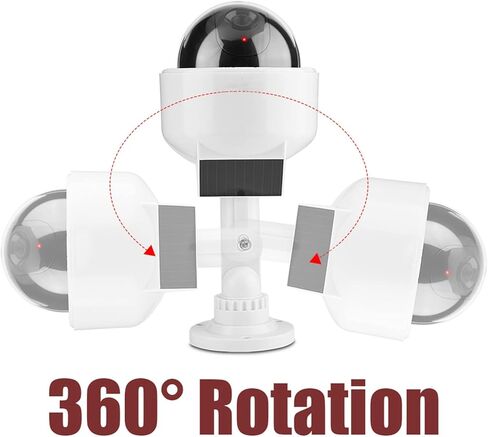 Solar Fake Security Camera,Dome Dummy Security Camera, Indoor Outdoor, Solar Powered, with Flashing Red LED for Home Warehouse,Shops White in Kuwait