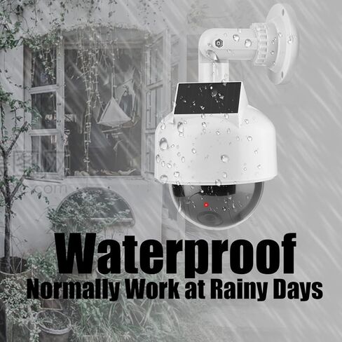 Solar Fake Security Camera,Dome Dummy Security Camera, Indoor Outdoor, Solar Powered, with Flashing Red LED for Home Warehouse,Shops White in Kuwait