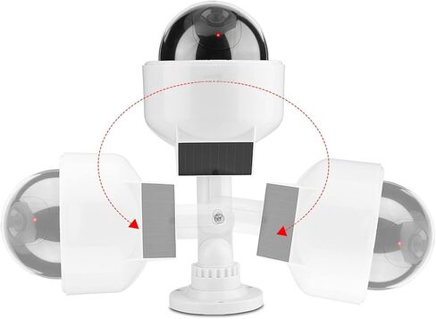 Solar Fake Security Camera,Dome Dummy Security Camera, Indoor Outdoor, Solar Powered, with Flashing Red LED for Home Warehouse,Shops White in Kuwait