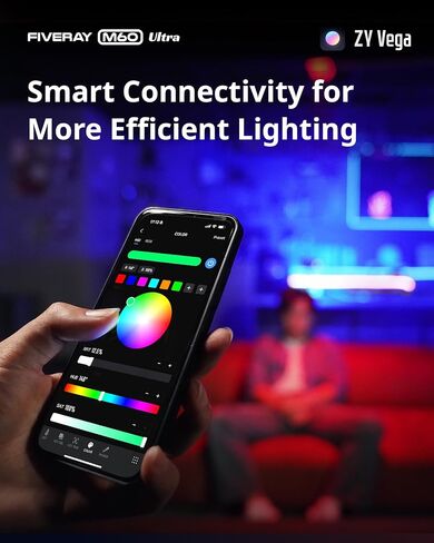 ZHIYUN FIVERAY M60 Ultra 60W RGB Camera Light LED Video Light, APP/2.4G/Panel Control, 2500K-10000K 6490Lux CRI 95 TLCI 97, 430g Portable Photography Lighting for Video Recording TK YouTube in Kuwait