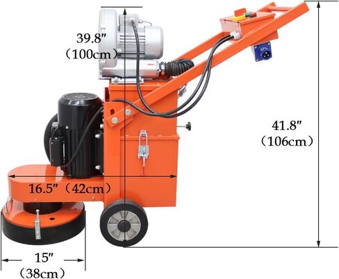 INTSUPERMAI Concrete Floor Polisher Hand-push Cement Ground Grinder Terrazzo Ground Grinding Machine Adjustable Floor Surfacing Grinder Floor Ground Polishing Machine with Vacuum Fan 220V in Kuwait