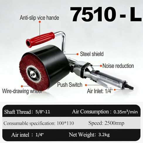 Burnishing Polishing Machine, Variable Speed Surface Conditioning Tool | 2500RPM, Handheld, Burnishing, Wire Drawing, Metal, Stainless Steel, Wood, Auto Detailing, Rust Removal, Smoothing in Kuwait