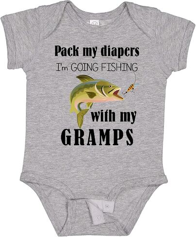inktastic Pack My Diapers I Am Going Fishing with Gramps Baby Bodysuit in Kuwait