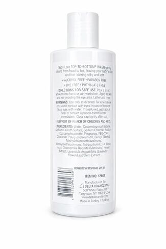 Baby Love Tear-Free Body Wash - Top to Bottom wash, Hypoallergenic, Sensitive Skin, Paraben Free, Baby Shampoo & Body Wash - 14 FL OZ (414 ml) in Kuwait