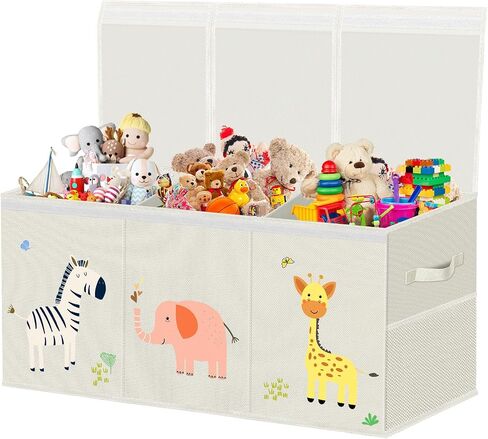 Toy Box Storage for Kids, Extra Large Collapsible Organizer with Lid | 130L Large Capacity, Durable Oxford Cloth,Foldable & Stackable,Multi-Use for Toys, Clothes, Blankets, Books in Kuwait