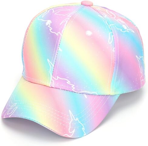 Kids Girls Baseball-Trucker-Hat Cap for Age 3-6, Pink Unicorn Adjustable Sun Protection Sport Hats for Outdoor in Kuwait