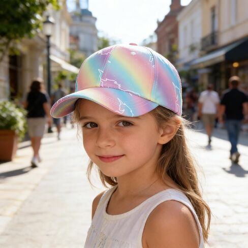 Kids Girls Baseball-Trucker-Hat Cap for Age 3-6, Pink Unicorn Adjustable Sun Protection Sport Hats for Outdoor in Kuwait