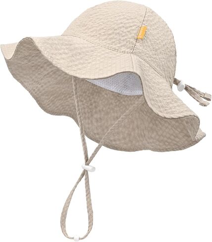 Baby Sun Hat Toddler Girl Boy Beach Hat,Kids Adjustable Outdoor Summer Hat Child Sun Protection Wide Brim in Kuwait