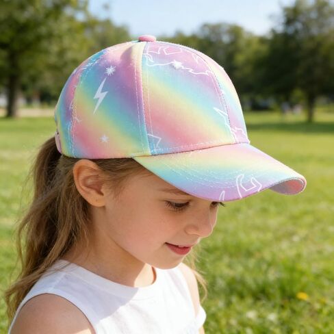 Kids Girls Baseball-Trucker-Hat Cap for Age 3-6, Pink Unicorn Adjustable Sun Protection Sport Hats for Outdoor in Kuwait