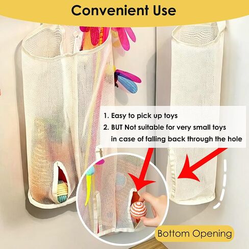 2 Pack Cat Wand Toy Organizer Storage Holder Bag, 15.16" Height Not Suitable for Small toys (w/ a Hole in the Bottom), Kitten Stick Toy Mesh for Cat Feather Toys Wall Hanging with Adhesive Hooks in Kuwait