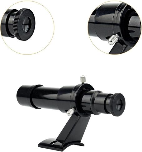 5x24 Finder Scope for Telescope with Mounting Bracket - Universal Optical for Astronomical Observation, Glossy Black in Kuwait