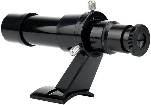 5x24 Finder Scope for Telescope with Mounting Bracket - Universal Optical for Astronomical Observation, Glossy Black in Kuwait