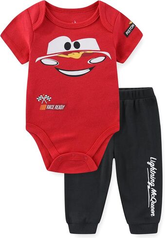 Disney Cars McQueen Baby Boys Bodysuit and Pants 2 Pc Set for Infants in Kuwait