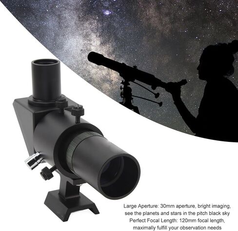 Astronomical Telescope Accessory, Green Film, 120mm Length, Multilayer Coating, Right Angle Finder with Metal Stand for Astronomy in Kuwait