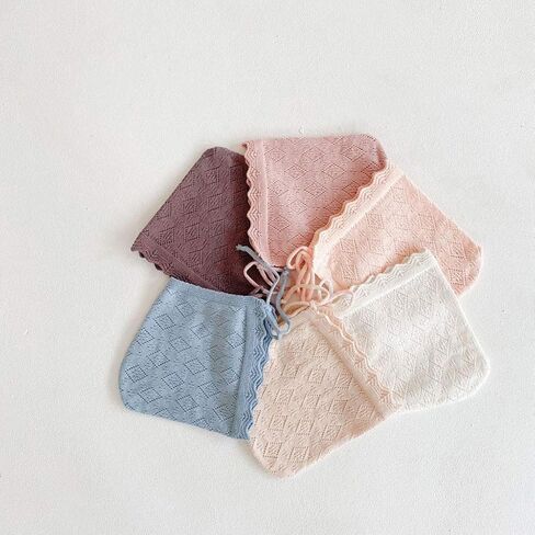 Baby Girls Hats Cotton Solid Color Baby Hats & Caps for 0-24 Months Newborn Baby Knitted Hat with Ruffle Flower Pink, Pink, 20*20*1cm in Kuwait