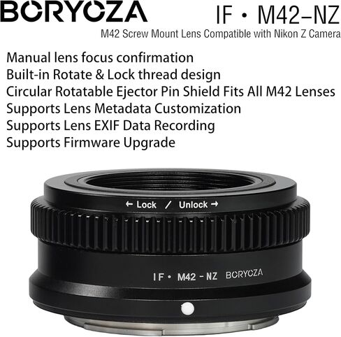 IF·M42-NZ Chipped Focus Confirm Adapter M42 Screw Mount Lens Compatible with Nikon Z Camera in Kuwait