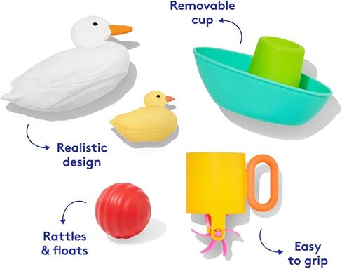 LOVEVERY, The Bath Set, 9-Piece Bath Toys with Play Guide, Early Development for 9+ Months in Kuwait