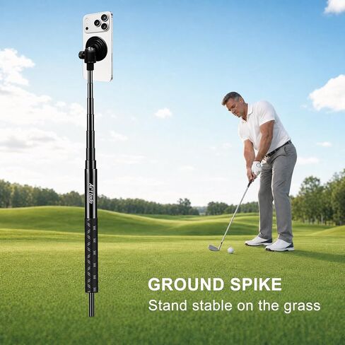 Golf Tripod & Monopod, 59" Selfie Stick for Golf Swing Recording, Magnetic Phone Mount & Spring Clamp, Compatible with Phones & Cameras, Includes Ground Spike & Carry Bag, Golf Accessories in Kuwait