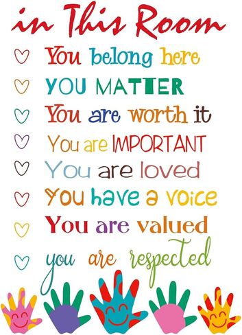ColorfuI Inspirational Wall Decals Positive Saying in This Room Quotes Wall Stickers Coloful Peel and Stick Wall Decals for Bedroom Nursery Playroom Daycare School Classroom Decor in Kuwait