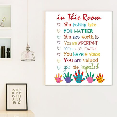 ColorfuI Inspirational Wall Decals Positive Saying in This Room Quotes Wall Stickers Coloful Peel and Stick Wall Decals for Bedroom Nursery Playroom Daycare School Classroom Decor in Kuwait