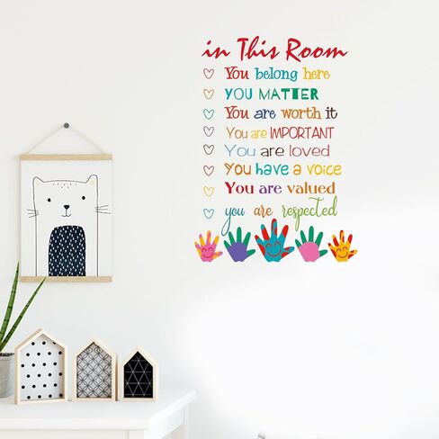ColorfuI Inspirational Wall Decals Positive Saying in This Room Quotes Wall Stickers Coloful Peel and Stick Wall Decals for Bedroom Nursery Playroom Daycare School Classroom Decor in Kuwait