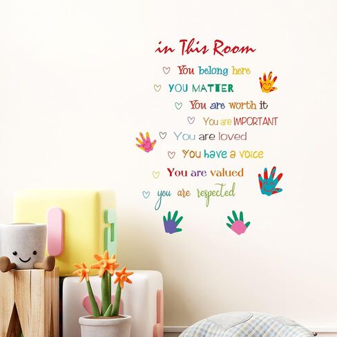 ColorfuI Inspirational Wall Decals Positive Saying in This Room Quotes Wall Stickers Coloful Peel and Stick Wall Decals for Bedroom Nursery Playroom Daycare School Classroom Decor in Kuwait