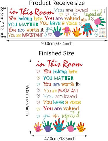 ColorfuI Inspirational Wall Decals Positive Saying in This Room Quotes Wall Stickers Coloful Peel and Stick Wall Decals for Bedroom Nursery Playroom Daycare School Classroom Decor in Kuwait