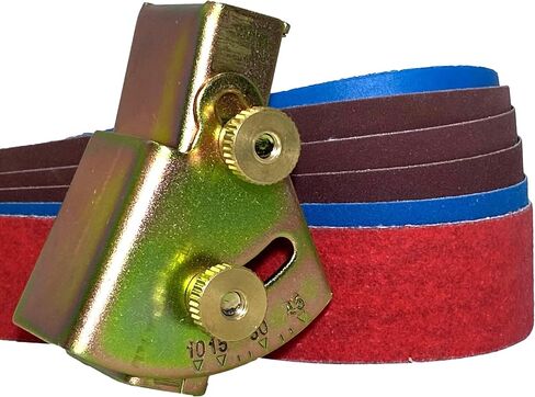 Knife Sharpening Angle Guide fits 1X30 Belt Sander with Assorted 6 Pack of 1X30 Sharpening Sanding Belts in Kuwait