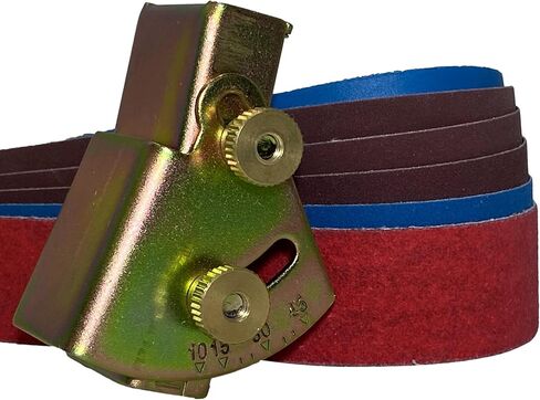 Knife Sharpening Angle Guide fits 1X30 Belt Sander with Assorted 6 Pack of 1X30 Sharpening Sanding Belts in Kuwait
