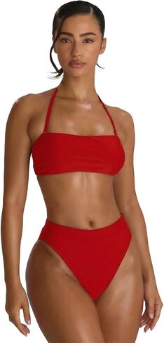 Womens High Waist Leg Cheeky Bikini Bottoms Summer Beachwear Swimwear Core in Kuwait