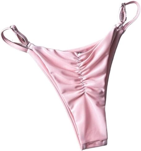 Women Solid Color Thong Bikini Bottom, for Summer Beach in Kuwait