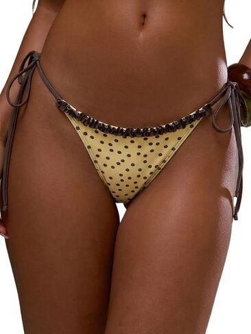 Womens Cute Dot Mini Frill Frilly Tie Side Spring Summer Cutesy Bikini Bottoms in Kuwait