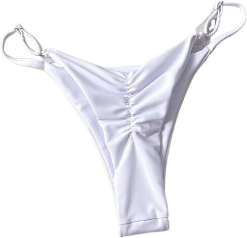 Women Solid Color Thong Bikini Bottom, for Summer Beach in Kuwait