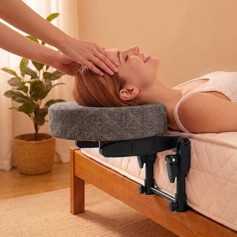Massage Headrest for Bed, Bed Massage Head Holder Adjustable Face Cradle Support for Home Massage, Couples Massage & Spa Use, Portable Fits 6–17" Mattress, for Men & Women (Gray) in Kuwait