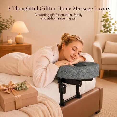 Massage Headrest for Bed, Bed Massage Head Holder Adjustable Face Cradle Support for Home Massage, Couples Massage & Spa Use, Portable Fits 6–17" Mattress, for Men & Women (Gray) in Kuwait