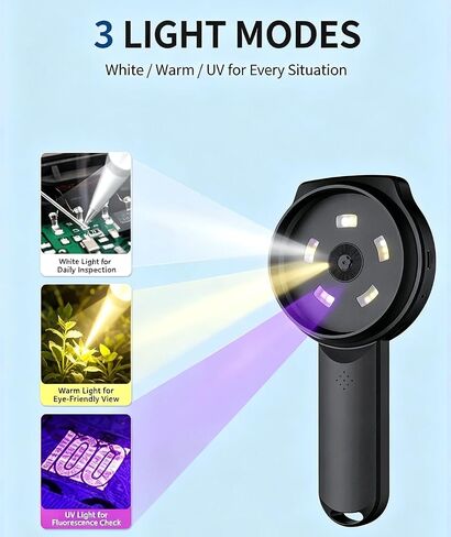1000X Digital Microscope, 2.8" IPS Handheld Magnifier with 3 Lights | For Coins Jewelry Electronics Repair, Kids Science Educational Tool, 16MP Camera, Rechargeable Type-C, PC Compatible in Kuwait