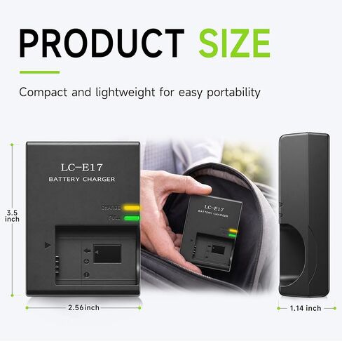 LC-E17 LC-E17E LC-E17C Charger Replacement for Canon EOS RP, EOS R10, EOS Rebel T7i, EOS Rebel T6i, Camera Battery Charger for LP-E17, Fits EOS Rebel T6s, EOS Rebel SL3, EOS Rebel SL2, EOS 77D in Kuwait
