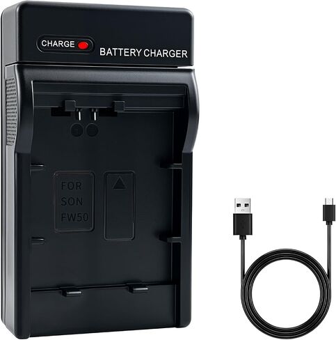 NP-FW50 Battery Charger, USB-C Camera Battery Charger with LED Indicator, Compatible with Sony Alpha A6000 A6400 A6100 A6500 A6300 A5100 A5000 A7 A7 II A7R II A7S II RX10 Series NEX-3 NEX-5 NEX-7 in Kuwait