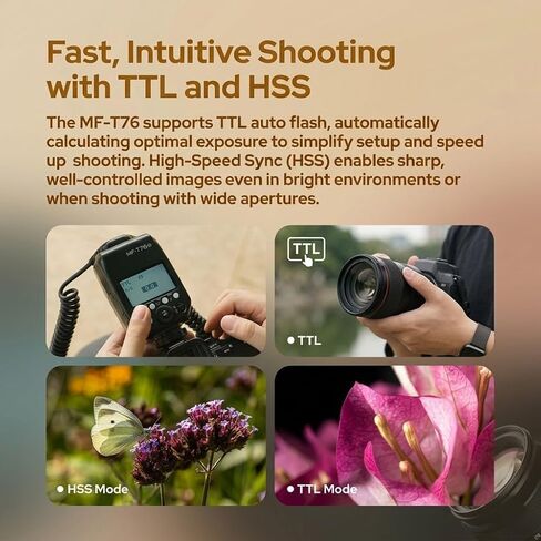 Godox MF-T76 C for Canon Macro Twin Lite Flash, TTL HSS 2.4G Wireless | 1/8000s High-Speed Sync with Modeling Lights, 1.2s Recycle Time, 550 Full Power Flashes for Macro Photography in Kuwait