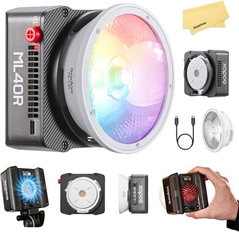 Godox ML100R RGB LED Video Light with Bluetooth Control,1800K-10000K CCT | High 95 CRI/TLCI,14 FX Modes,110W Input Power,Compact & Lightweight for Professional Filmmaking,Photography,Vlogging in Kuwait
